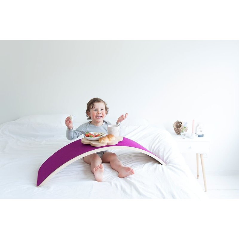 Deska do balansowania Original bielona z filcem, Baby Mouse, Wobbel