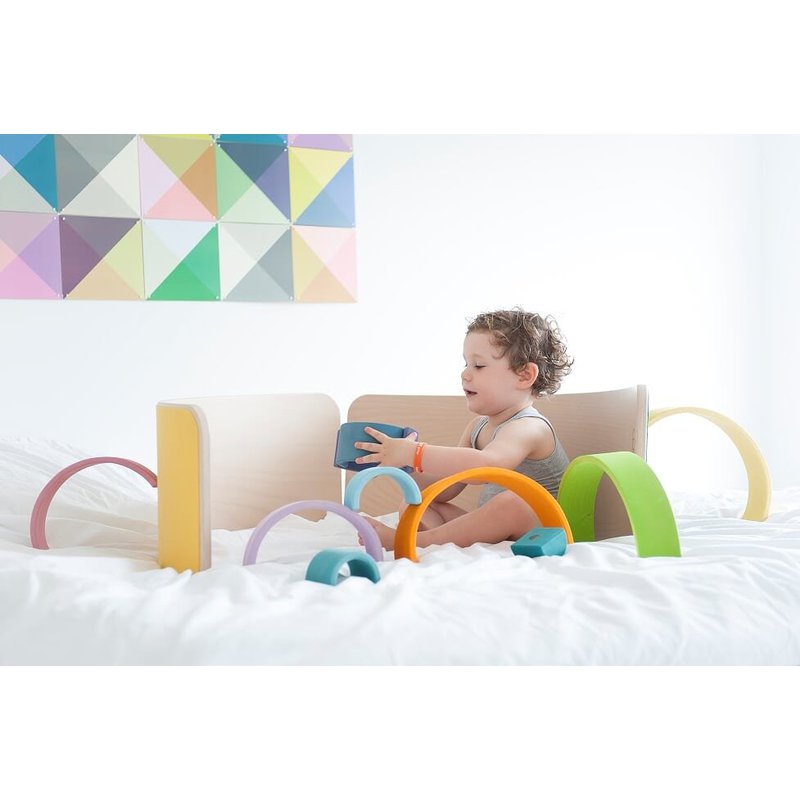 Deska do balansowania Original bielona z filcem, Baby Mouse, Wobbel