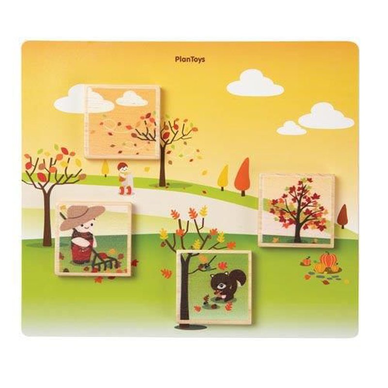 Układanka "Dopasuj pory roku", Plan Toys
