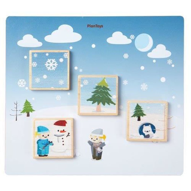 Układanka "Dopasuj pory roku", Plan Toys