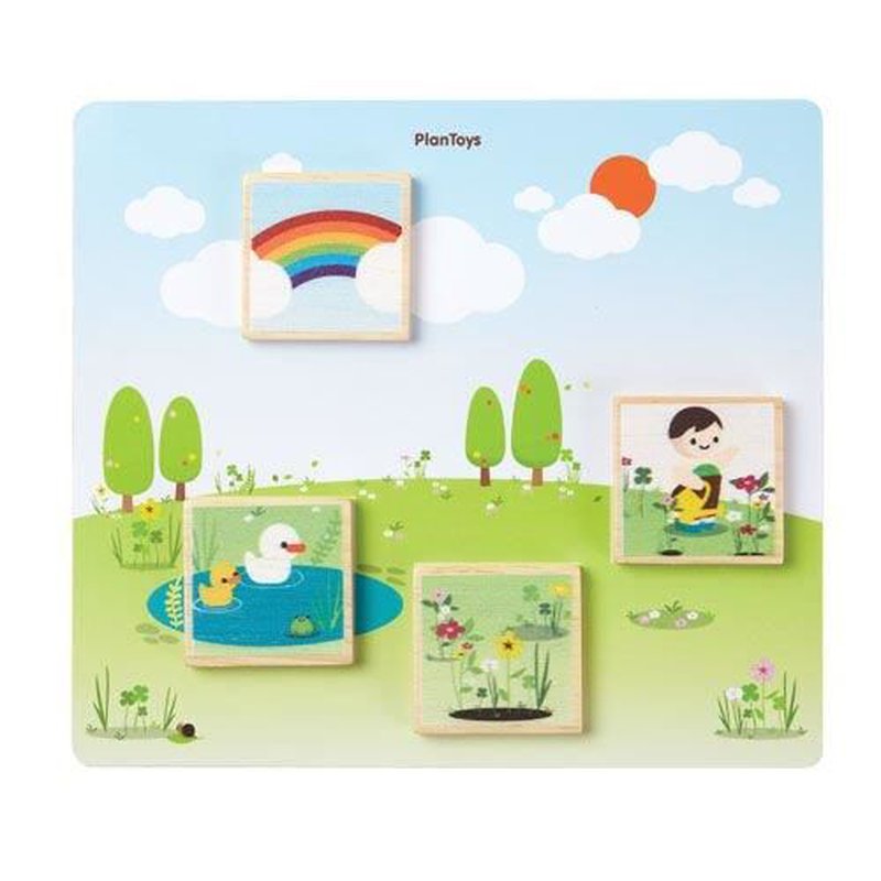 Układanka "Dopasuj pory roku", Plan Toys