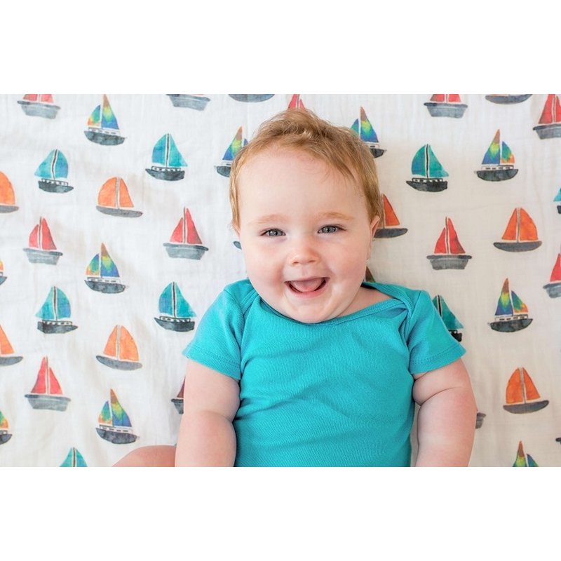 Lulujo Kocyk Muślinowy Żaglówki