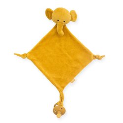 Jollein - Baby & Kids - Jollein - przytulanka dou dou z zawieszką na smoczek Elephant Mustard