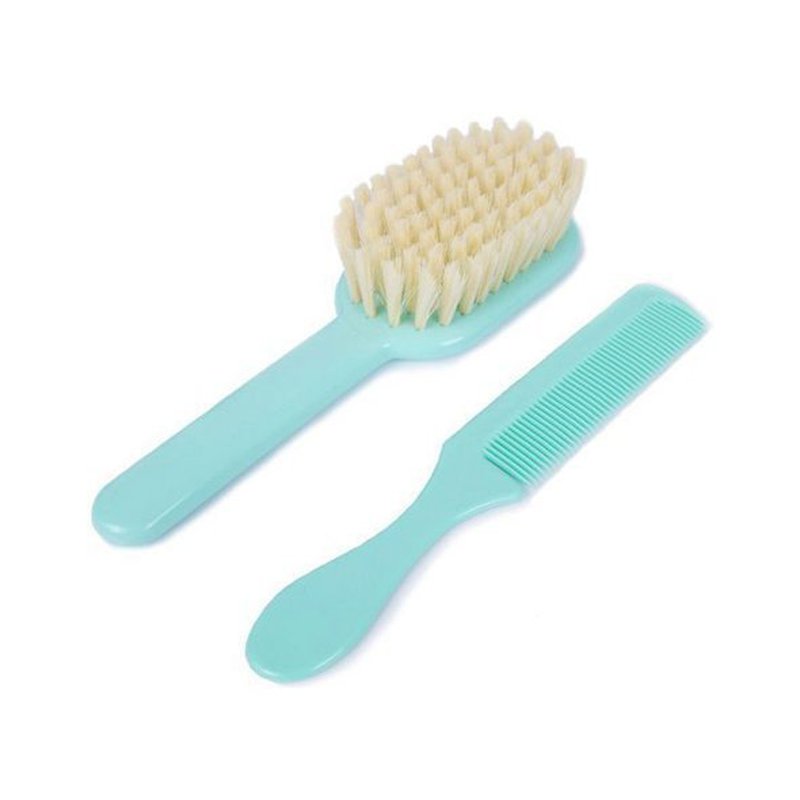 Poupy - Zestaw Szczotka i Grzebień do Włosów dla Niemowląt, Turkusowy, 0m+