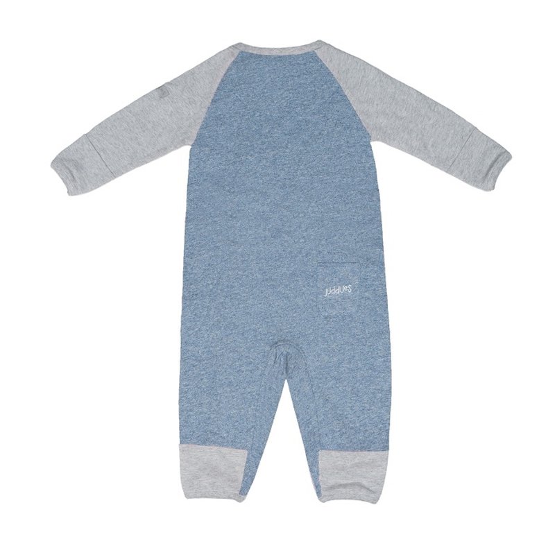 Juddlies Organic Raglan Pajacyk Blue NB