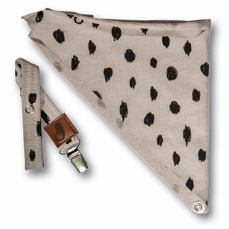 Hi Little One - bandanka z zawieszką Leopard Grey  2 in 1