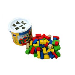 Woody - Klocki drewniane 50szt. Wiaderko Sorter