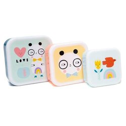 Petit Monkey - Zestaw 3 śniadaniówek lunchbox Panda love
