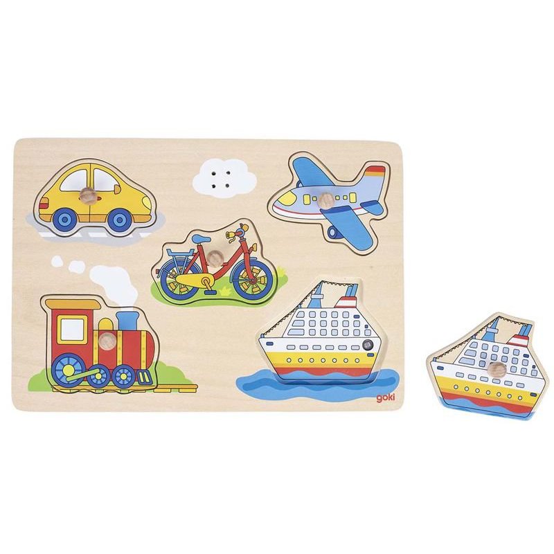 Goki® - Układanka dźwiękowa z uchwytami pojazdy,Goki 57519