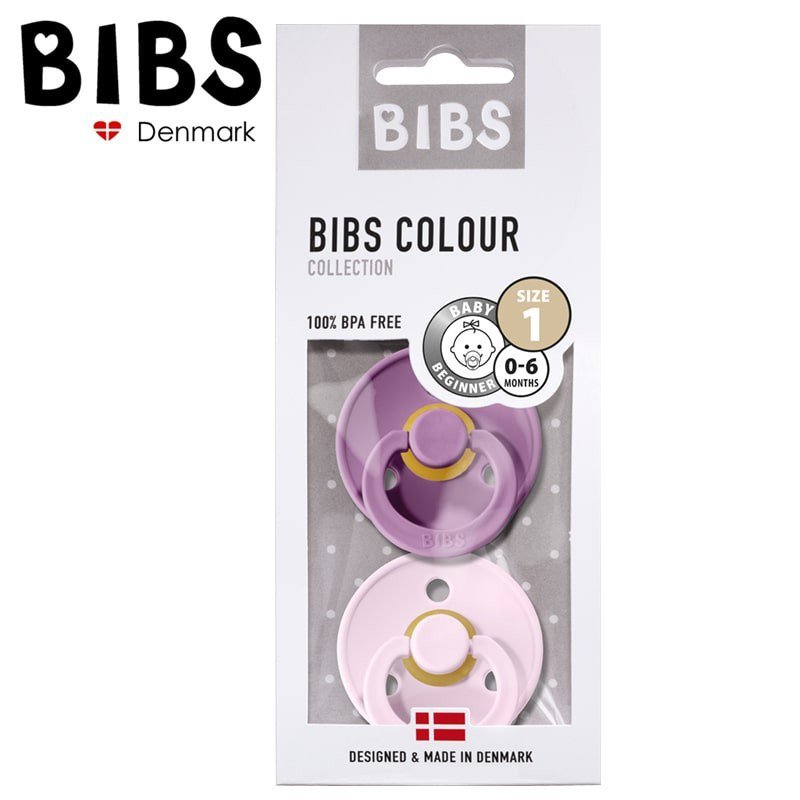 BIBS 2-PACK S LAVENDER & BABY PINK Smoczek Uspokajający kauczuk Hevea