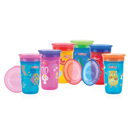 Nuby Kubek 360° dekorowany 300 ml z nakładką ochronną ID10411