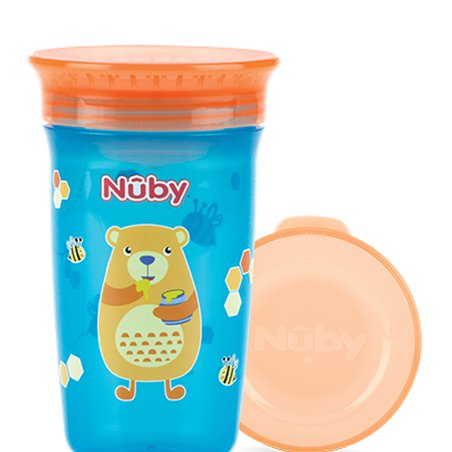 Nuby Kubek 360° dekorowany 300 ml z nakładką ochronną ID10411