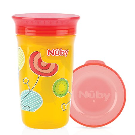Nuby Kubek 360° dekorowany 300 ml z nakładką ochronną ID10411