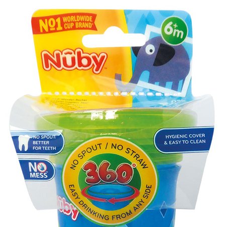Nuby Kubek 360° dekorowany 300 ml z nakładką ochronną ID10411