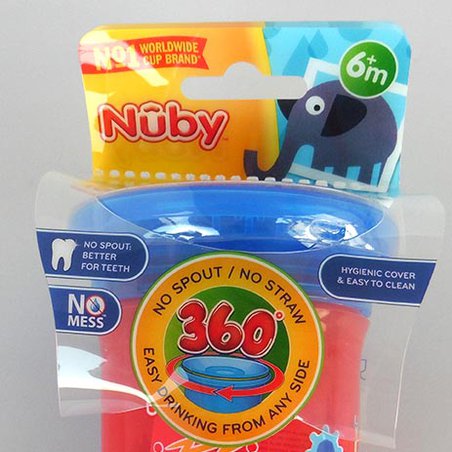 Nuby Kubek 360° dekorowany 300 ml z nakładką ochronną ID10411