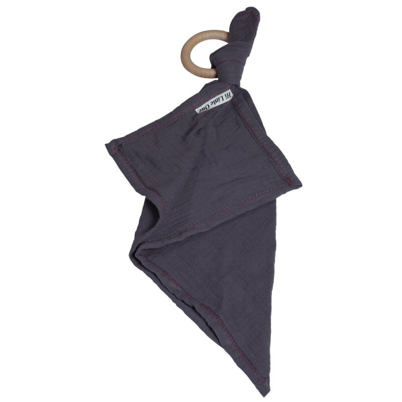 Hi Little One - Przytulanka dou dou z gryzakiem cozy muslin with wood teether Iron
