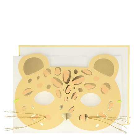 producent niezdefiniowany - Kartka okolicznościowa 3D Maska leopard