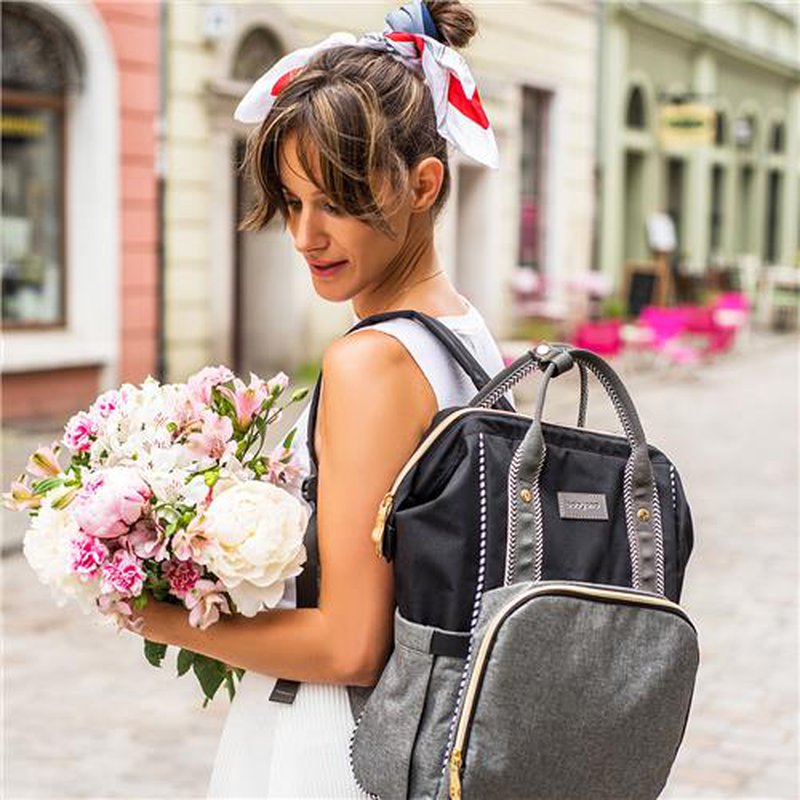 BABYONO - 1424/01 Plecak dla mamy - torba do wózka BASIC OSLO STYLE