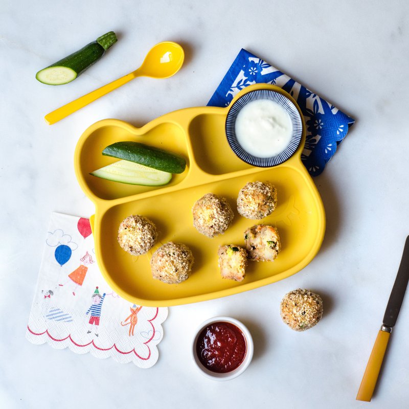 Silikonowy talerzyk z przyssawką Miś We Might Be Tiny - Blue Dusk