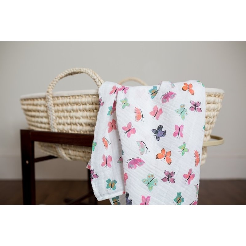 Lulujo Kocyk Muślinowy Motyle