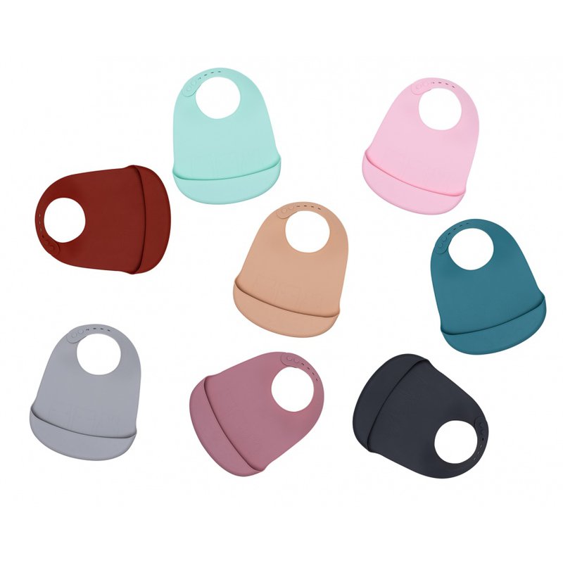 Zestaw śliniaków silikonowych z kieszonką We Might Be Tiny - Blue Dusk + Charcoal