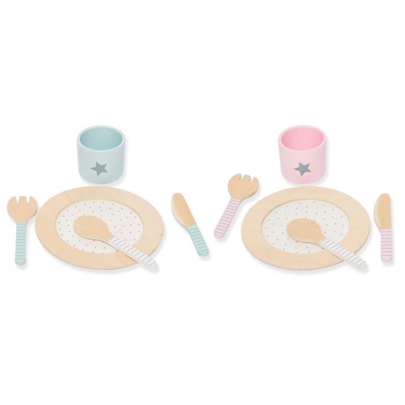 Zestaw obiadowy, drewniane naczynia Jabadabado JaBaDaBaDo