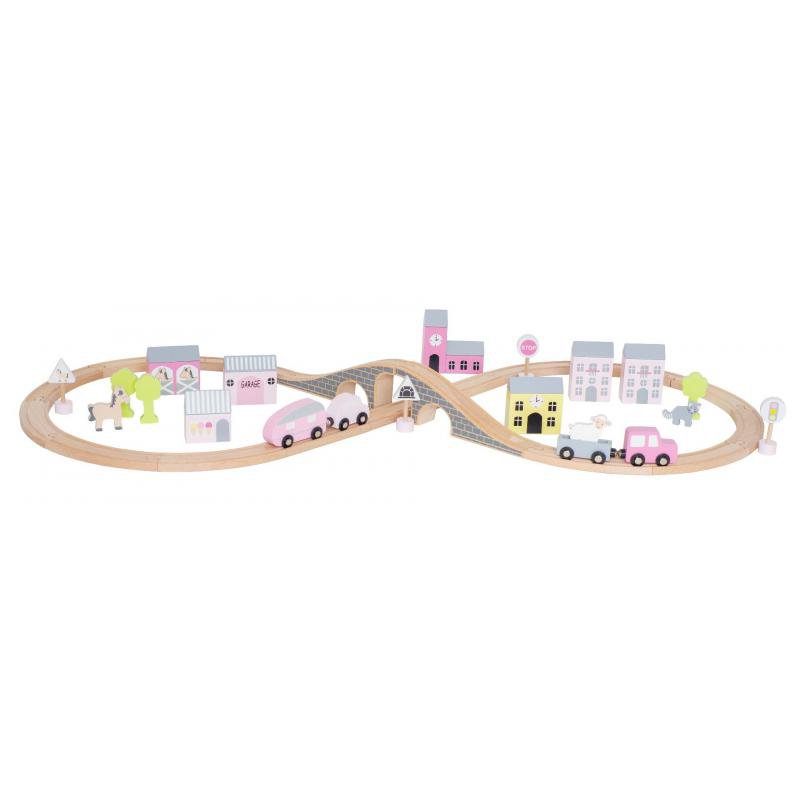 Drewniany tor samochodowy, różowy Jabadabado JaBaDaBaDo