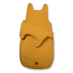 Hi Little One - śpiworek NEWBORN MUSTARD muslin cotton TOG 3,5 wiek 0 m+