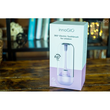 InnoGIO Soniczna elektryczna szczoteczka do zębów dla dzieci z funkcją 360° - fioletowa