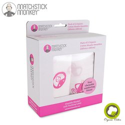 Matchstick Monkey Organic Cotton Swaddle Pink BIO Otulacz z gryzakiem 2 szt