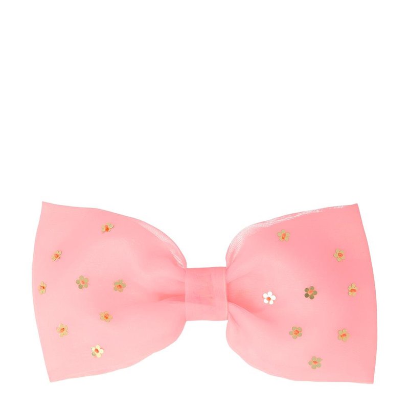 Meri Meri - Spinka do włosów Kokarda kwiaty cekinow