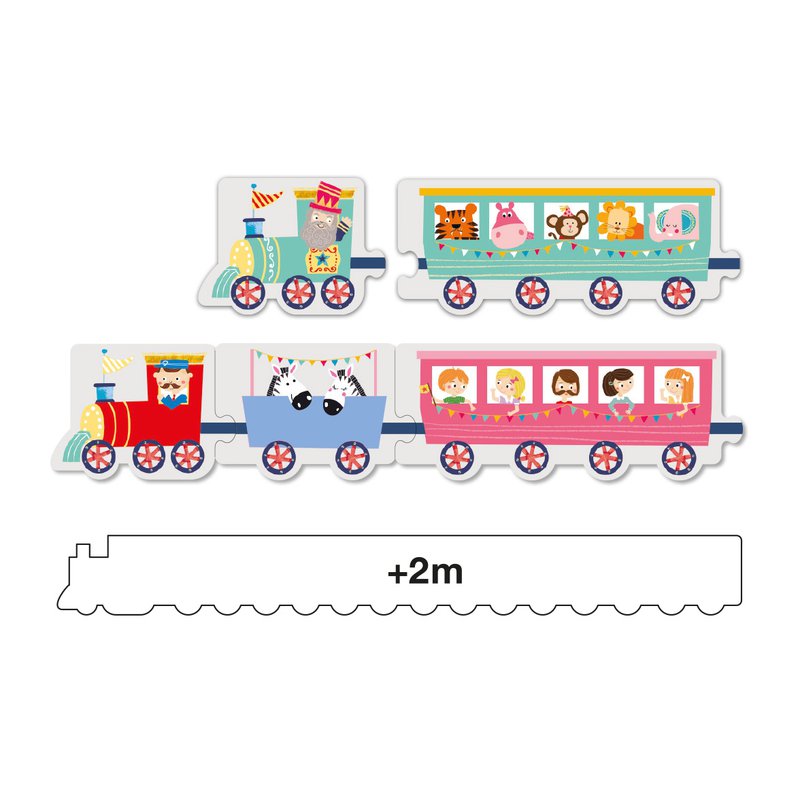 Puzzle w kartonowym domku Apli Kids - Pociąg 3+