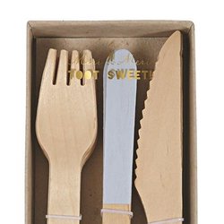 Meri Meri - Sztućce drewniane Niebieskie