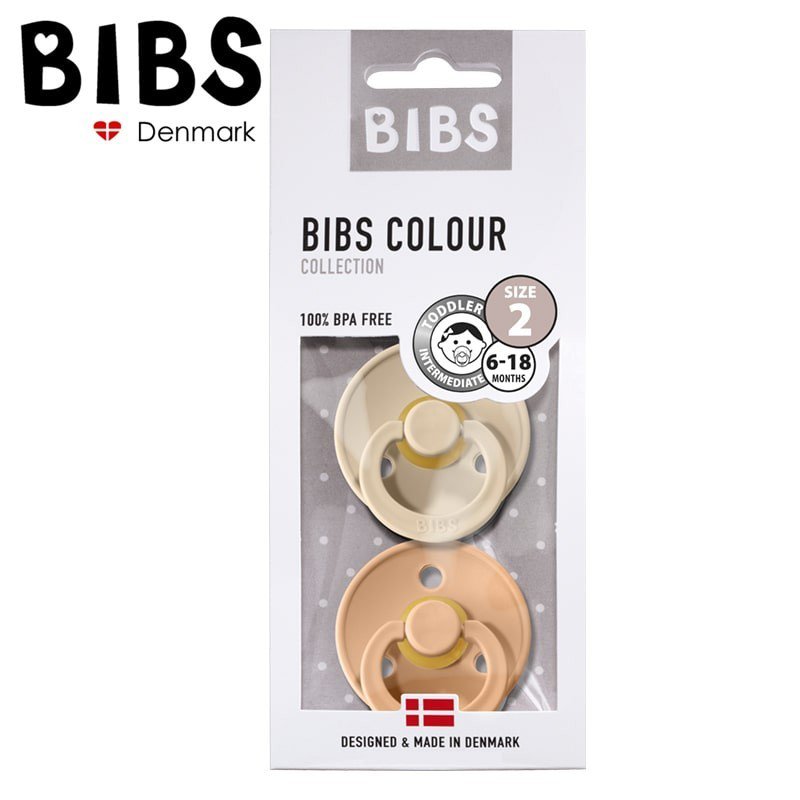BIBS 2-PACK M VANILLA & PEACH Smoczek Uspokajający kauczuk Hevea