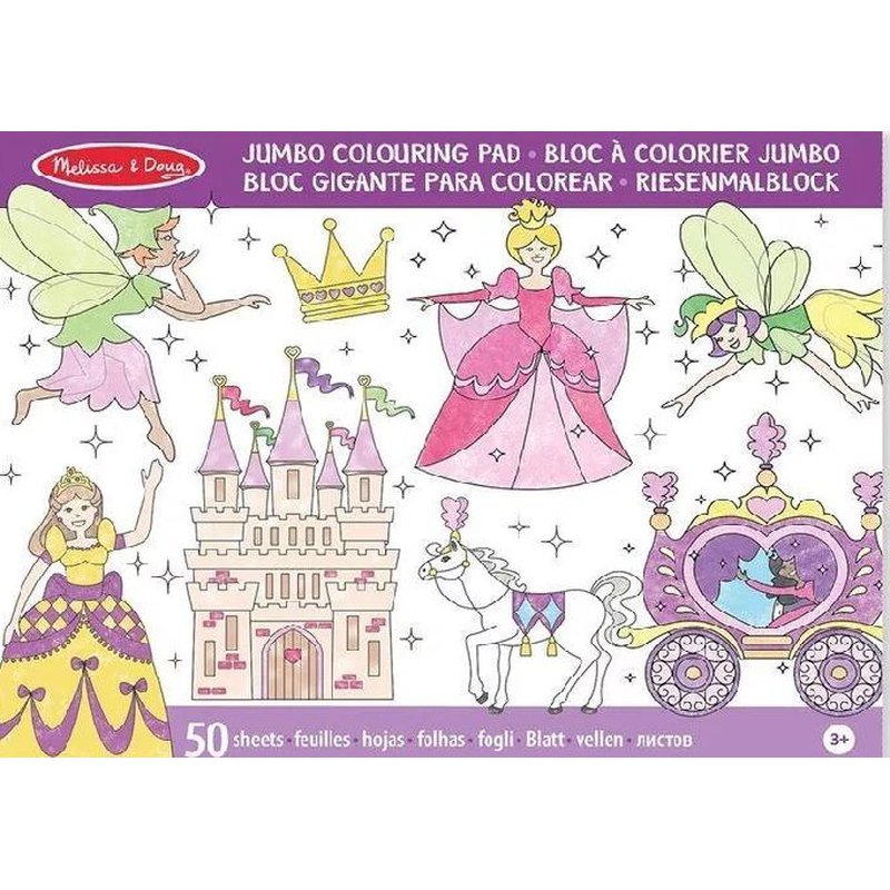 Melissa&Doug® - Kolorowanka dla dziewczynki Wróżki i Księżniczki - 50 arkuszy