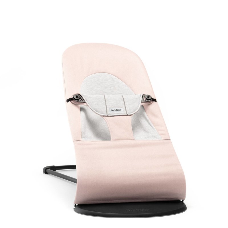 BABYBJORN - leżaczek BALANCE SOFT COTTON/JERSEY - Różowy/Szary