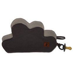 Hi Little One - Przytulanka muślinowa dou dou z zawieszką na smoczek cozy muslin pacifier clip Cloud Iron