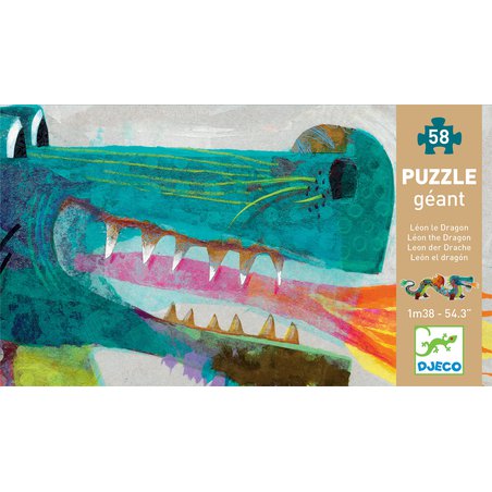 Djeco - Puzzle kartonowe smok LEON 1,38m 58 elem. DJ07170