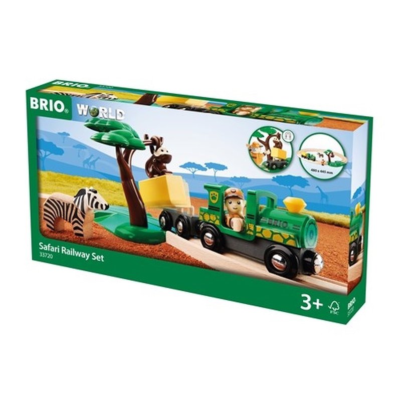 BRIO World Kolejka Drewniana Safari 17el.