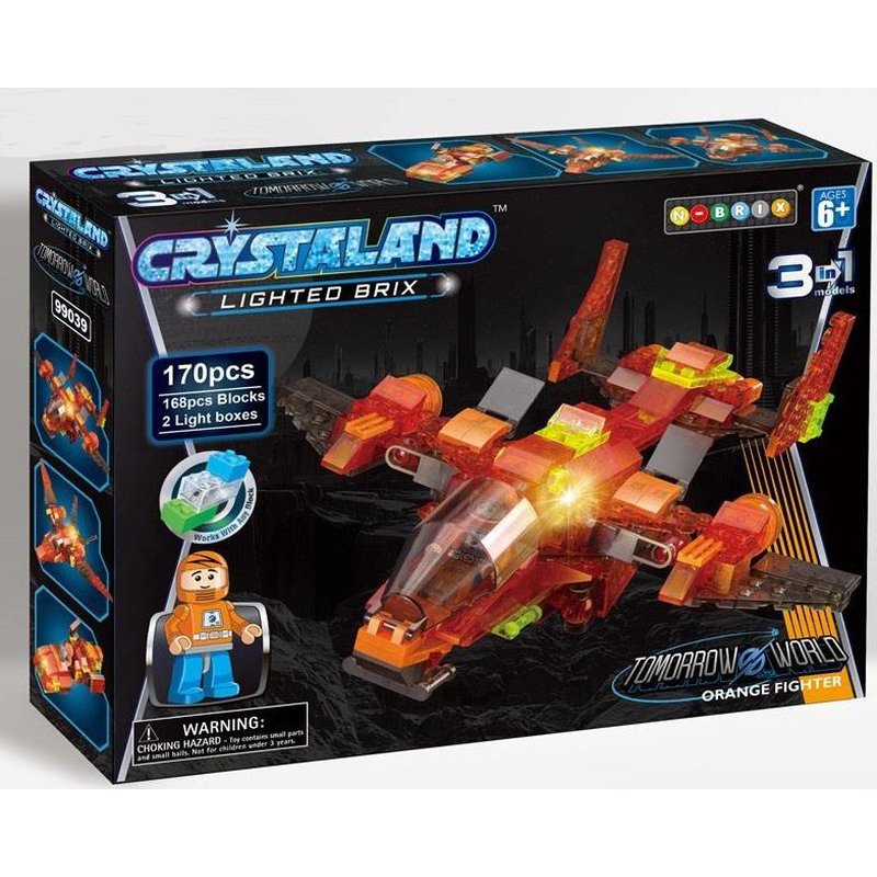 Crystaland - Klocki swiecace LED maszyny kosmiczne orange fight