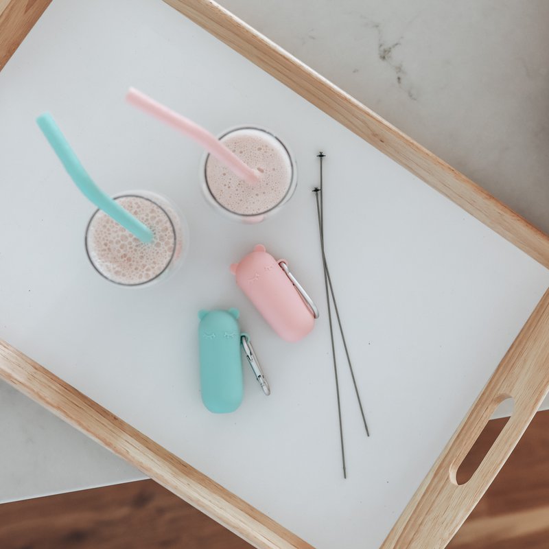 Silikonowa słomka w etui We Might Be Tiny - Yellow