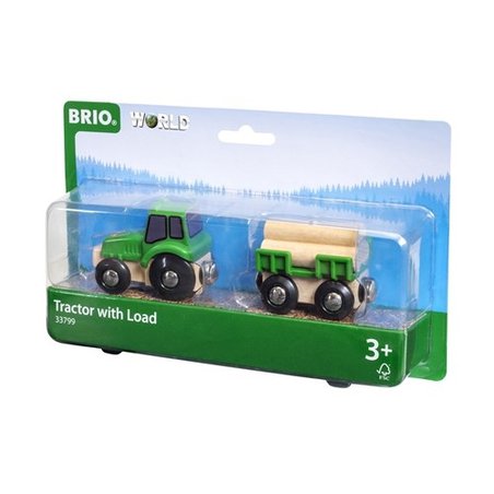 BRIO World Traktor z Przyczepą i Drewnem