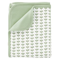 Fresk Kocyk z bawełny organicznej 80 x 100 cm Leaves mint FRESK