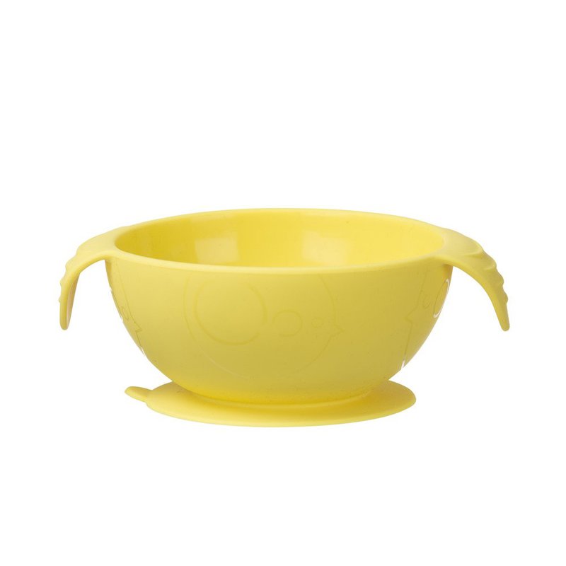 Silikonowa miseczka z przyssawką i łyżeczką, Lemon Sherbet, b.box