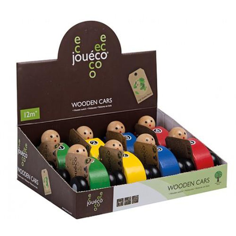 Joueco - Drewniane auta - 4 rózne wzory