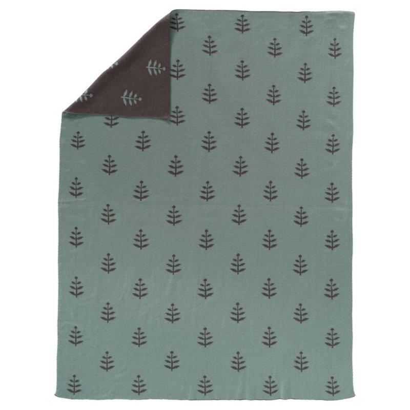 FRESK - Fine knitted blanket 80 x 100 cm Leaves