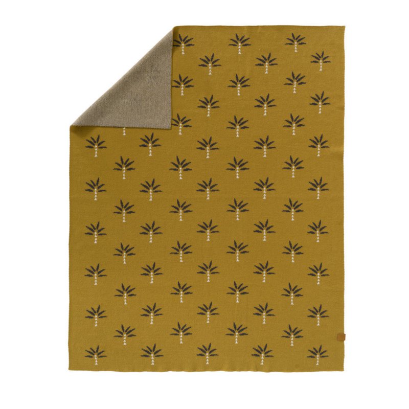 FRESK - Fine knitted blanket 80 x 100 cm Palmtree