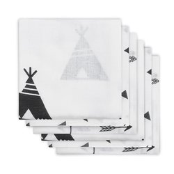 Jollein - Baby & Kids - Jollein - 6 pieluszek niemowlęcych Hydrophlic 70 x 70 cm Indians Black and White