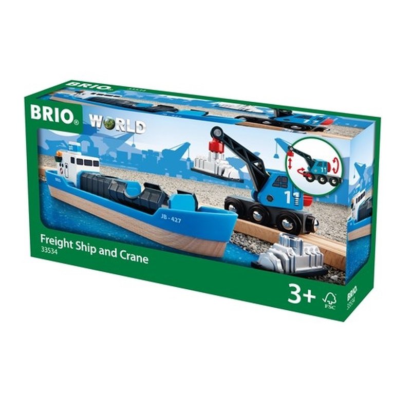BRIO World Statek Kontenerowy z Dźwigiem