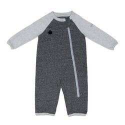 Juddlies Organic Raglan Pajacyk Black NB